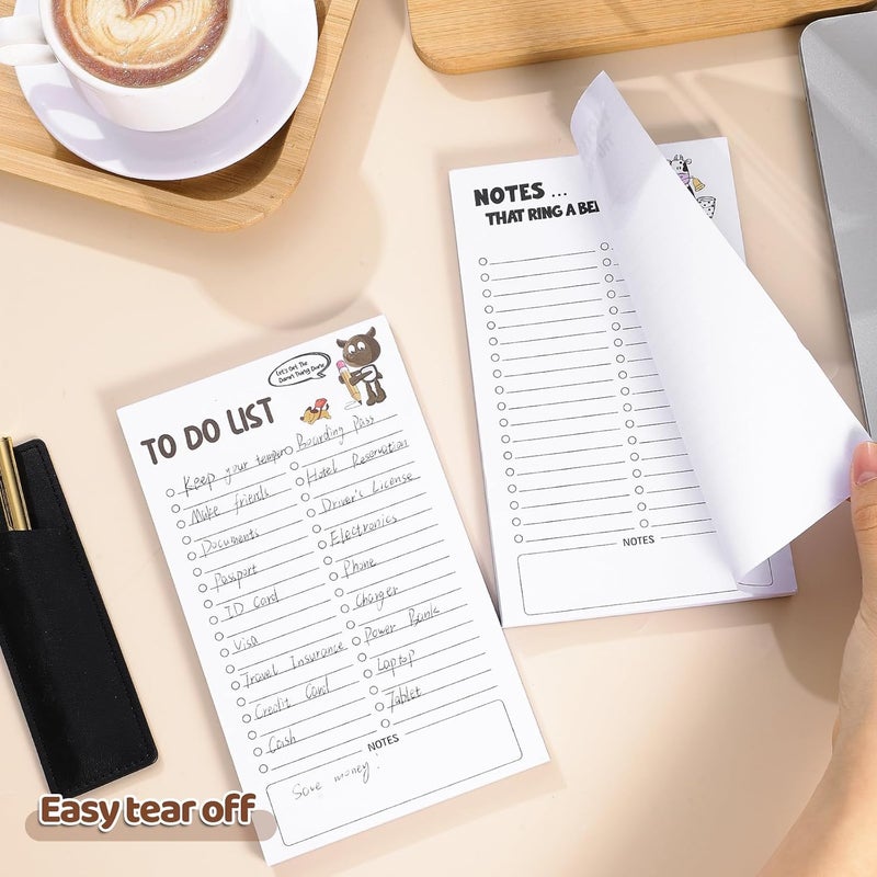 Thboxes 2 Pack Grocery List Magnet Pad for Fridge with Pen Holder, Total 120 Sheets Magnetic Note Pad for Fridge Full Back Magnet Shopping List, To Do List, Memo Notepads, 4.5x7.5(Funny Animal) - Image 3